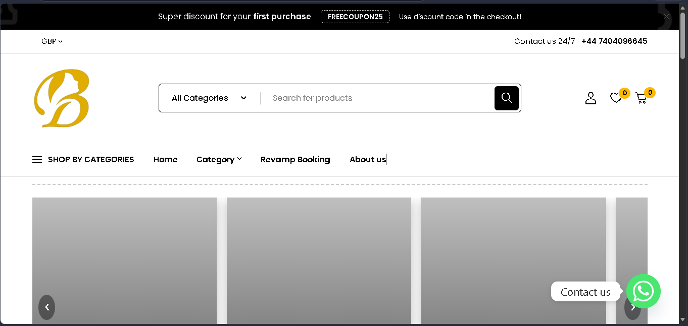 B Empire Collectionz online storefront showcasing hair and wig products.